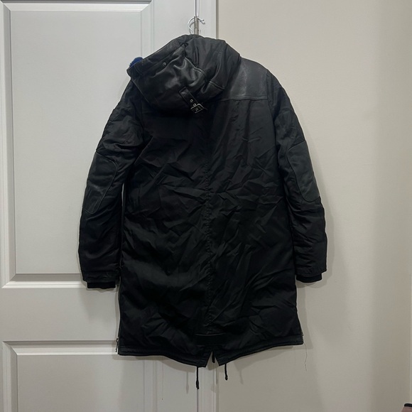 Nicole Benisti Black Brera Leather Trim Fur Accent Down Coat Size M $1,800 - Picture 13 of 16